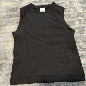 Athleta Black Ribbed Sleeveless Tank